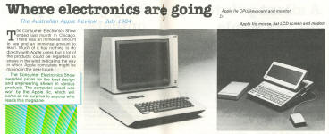 Apple IIc wins CES Chicago computer award (1984)