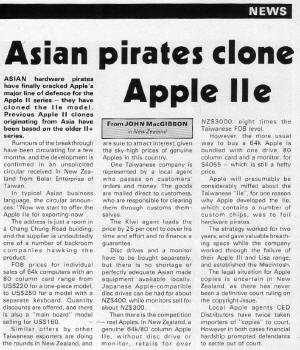 Apple User July 1985 Asian Apple IIe clone story