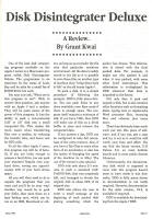 Disk Disintegrator Deluxe review (March 1990 Applecations)
