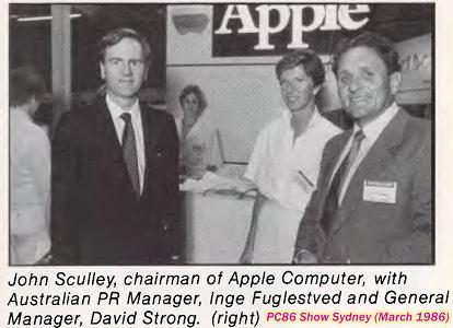 PC86 Sydney: John Sculley (Apple CEO) with David Strong (Apple Australia General Manager)