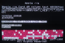 Mac LC Apple IIe Card 40 column text sample