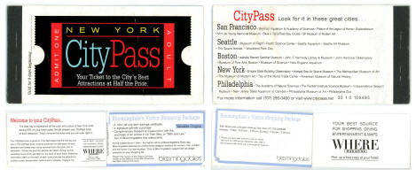 New York CityPass purchased Sep 5, 1999 at World Trade Center