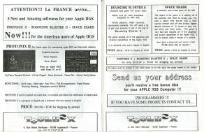 Toolbox ad for Photonix II, Bouncing Bluster II & Space Shark